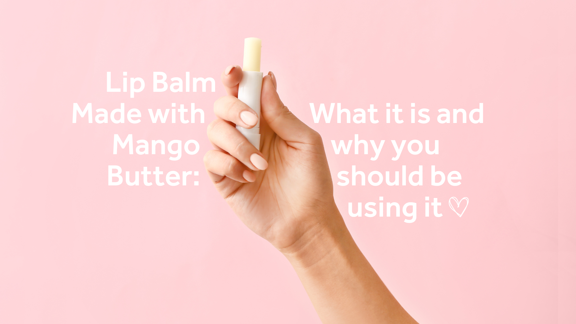 scrub me good lip balm with mango butter on pink backround