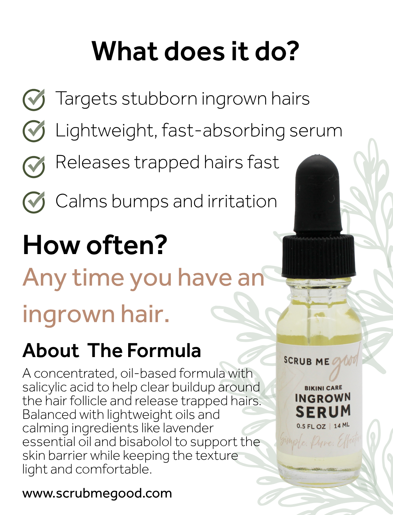New! Bikini Care Ingrown Serum Info Cards (Pack of 6)