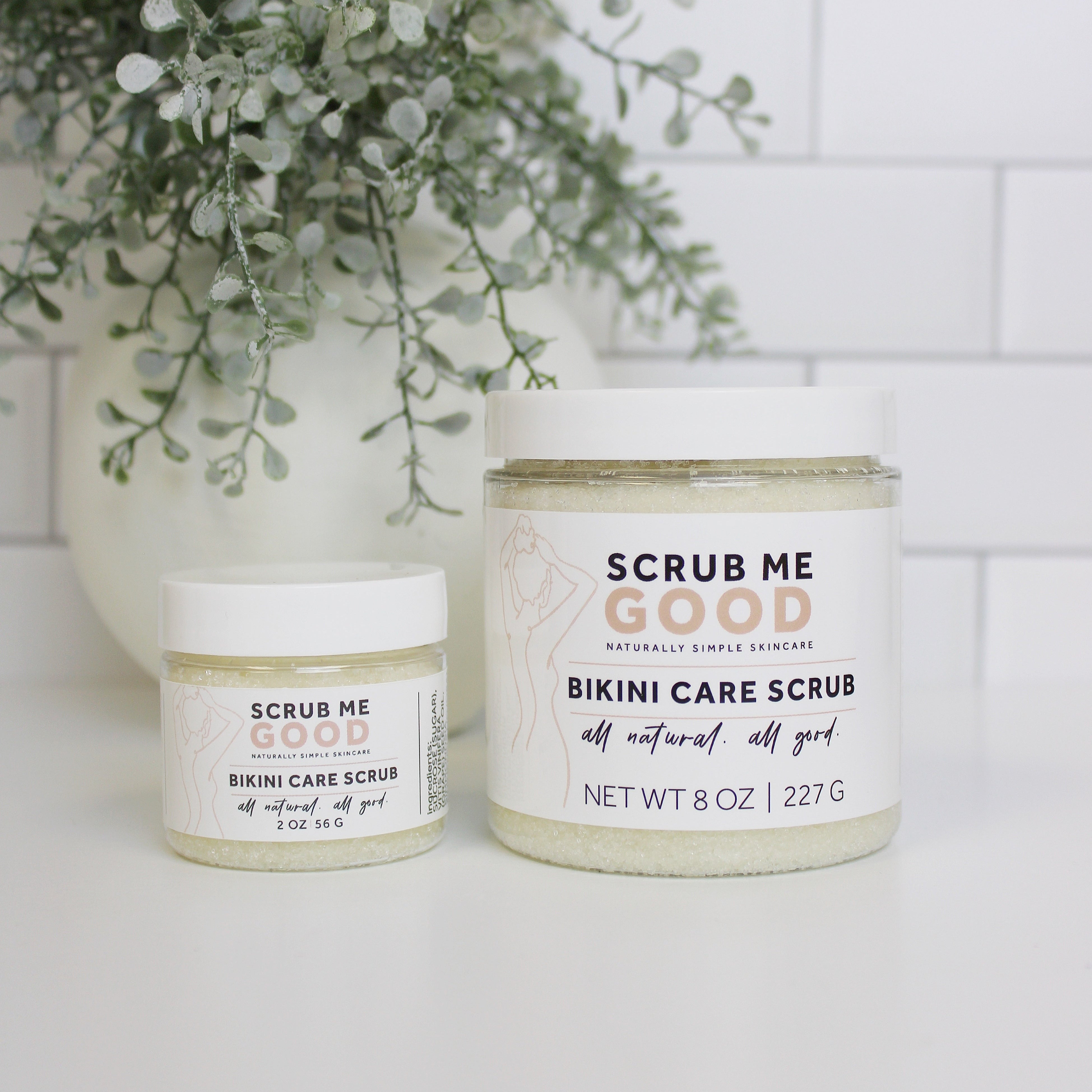 Exfoliating sugar scrub for bikini line and sensitive skin