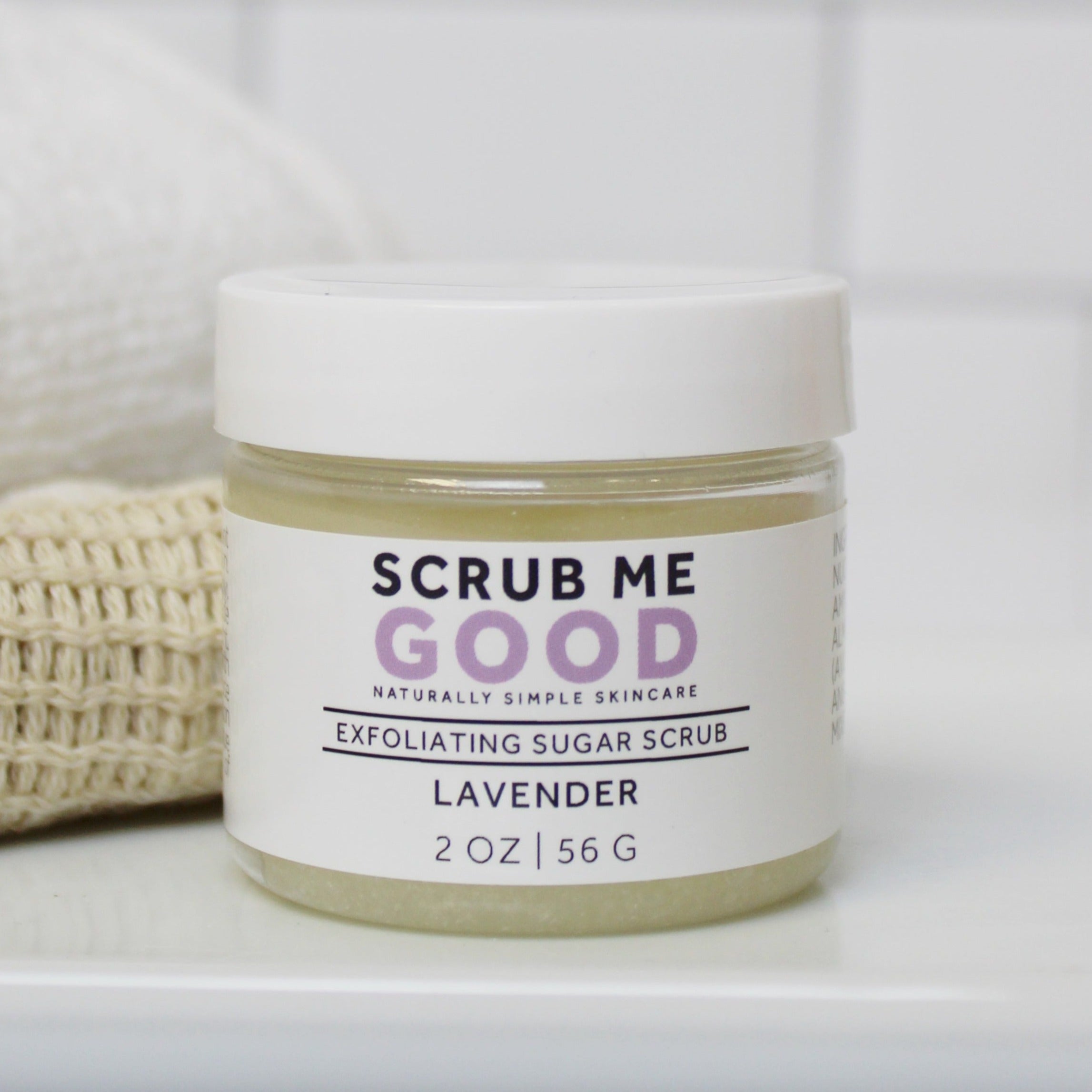 Portable sugar scrub for smooth skin on the go Lavender