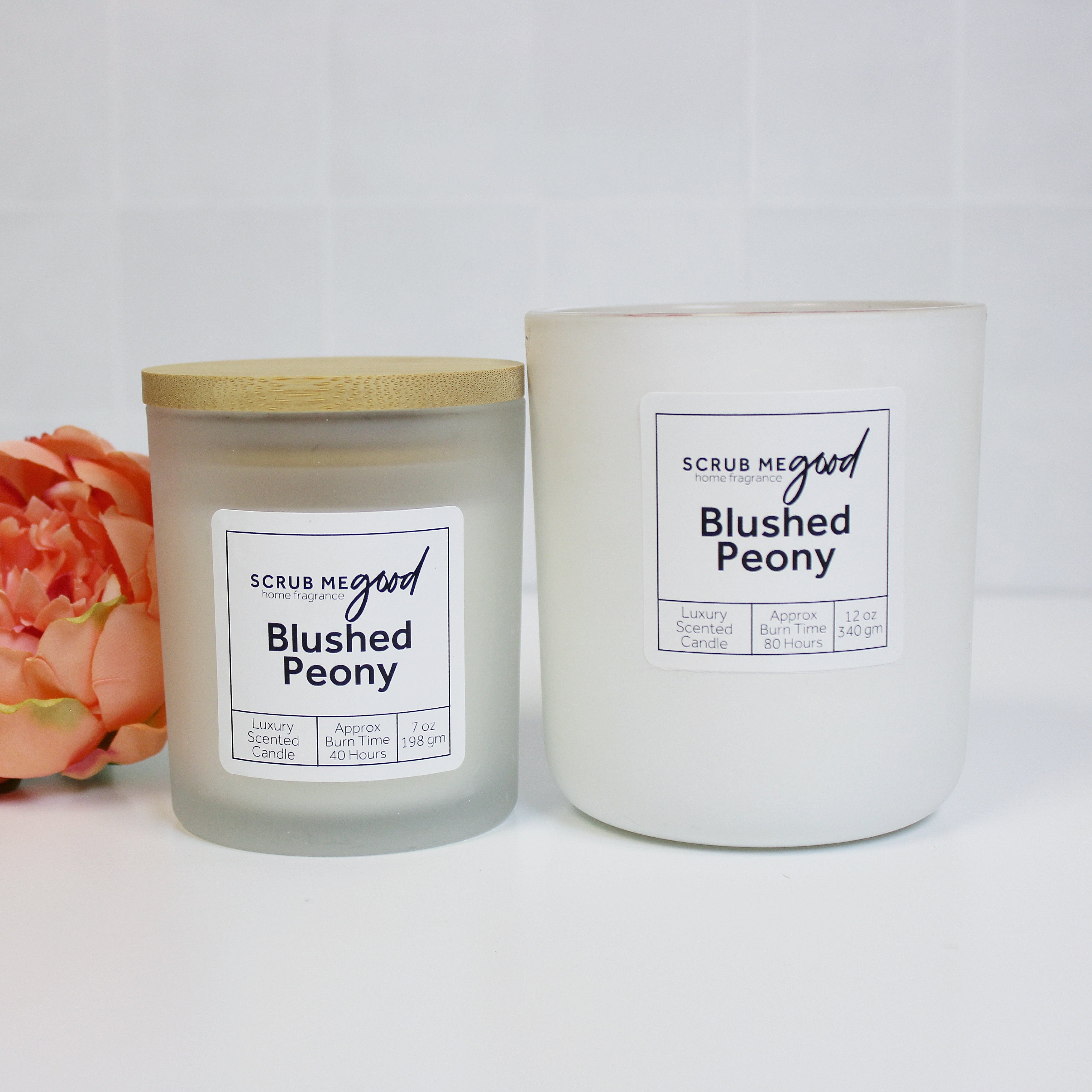 Blushed Peony Candle – available in 7 oz and 12 oz sizes