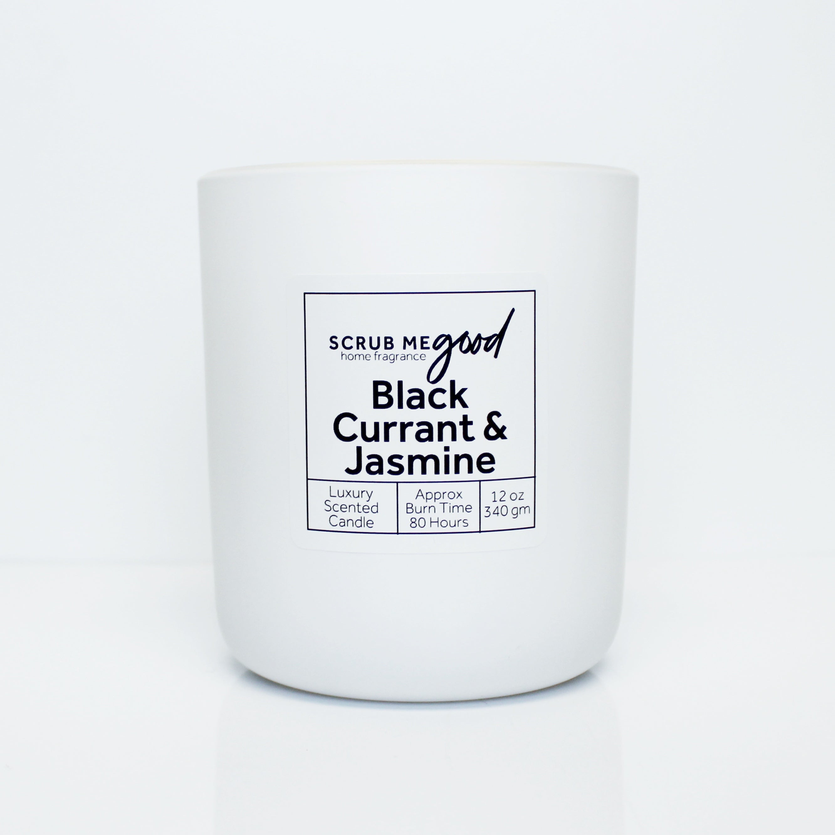 Black Currant & Jasmine Scented Candle by Scrub Me Good – 12 oz coconut apricot wax candle with wooden wick