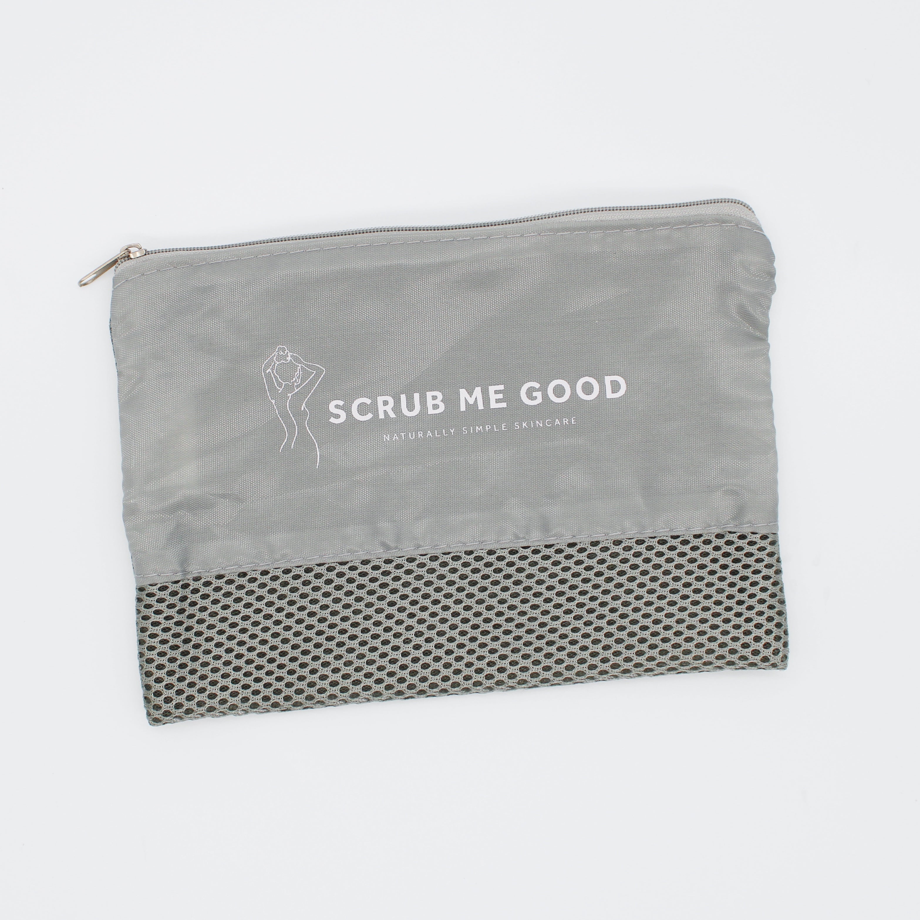 Scrub Me Good Mesh Cosmetic Bag – 6x8 inch breathable mesh bag for organizing skincare essentials