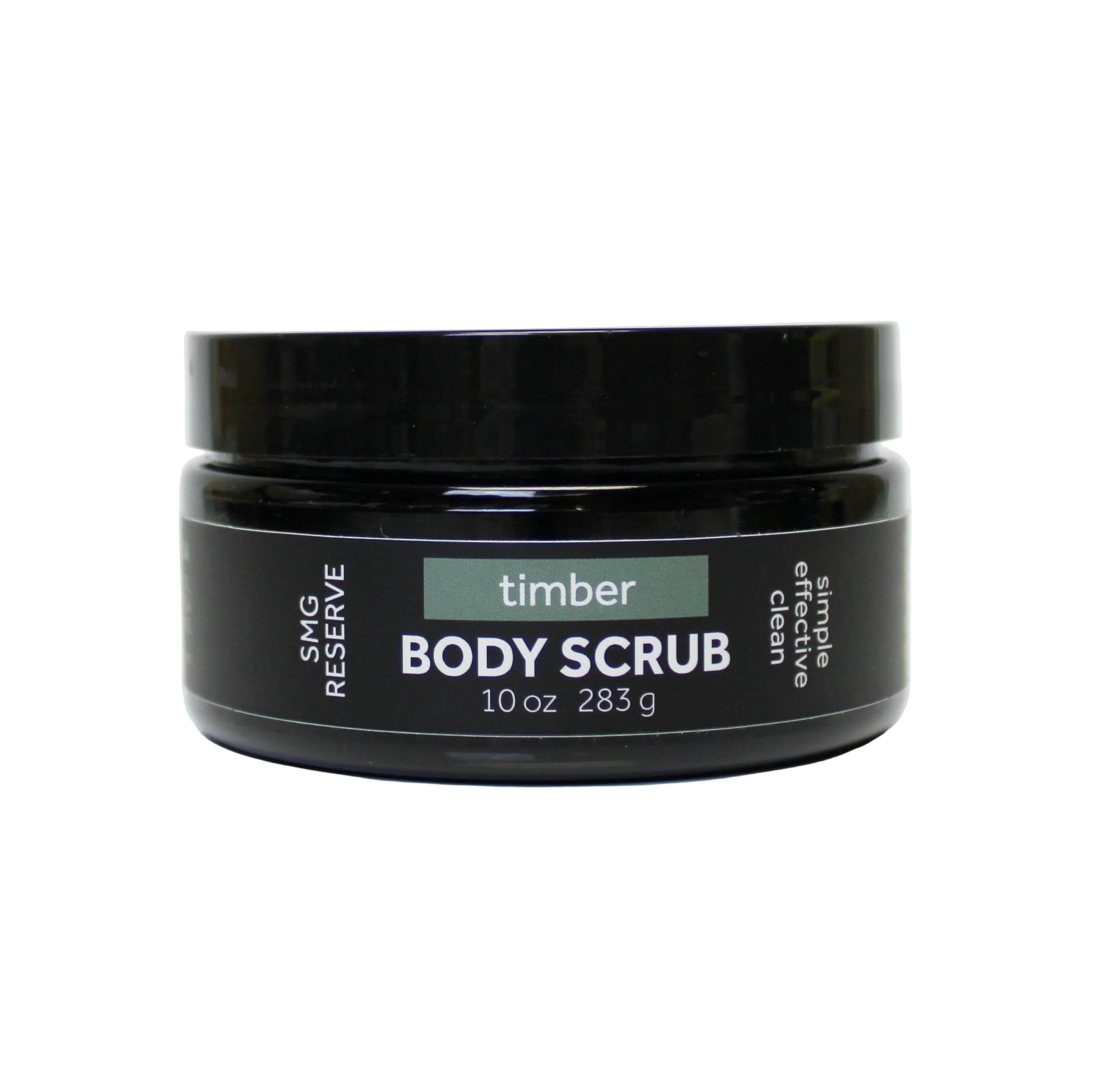 SMG Timber exfoliating men's sugar scrub on white backround