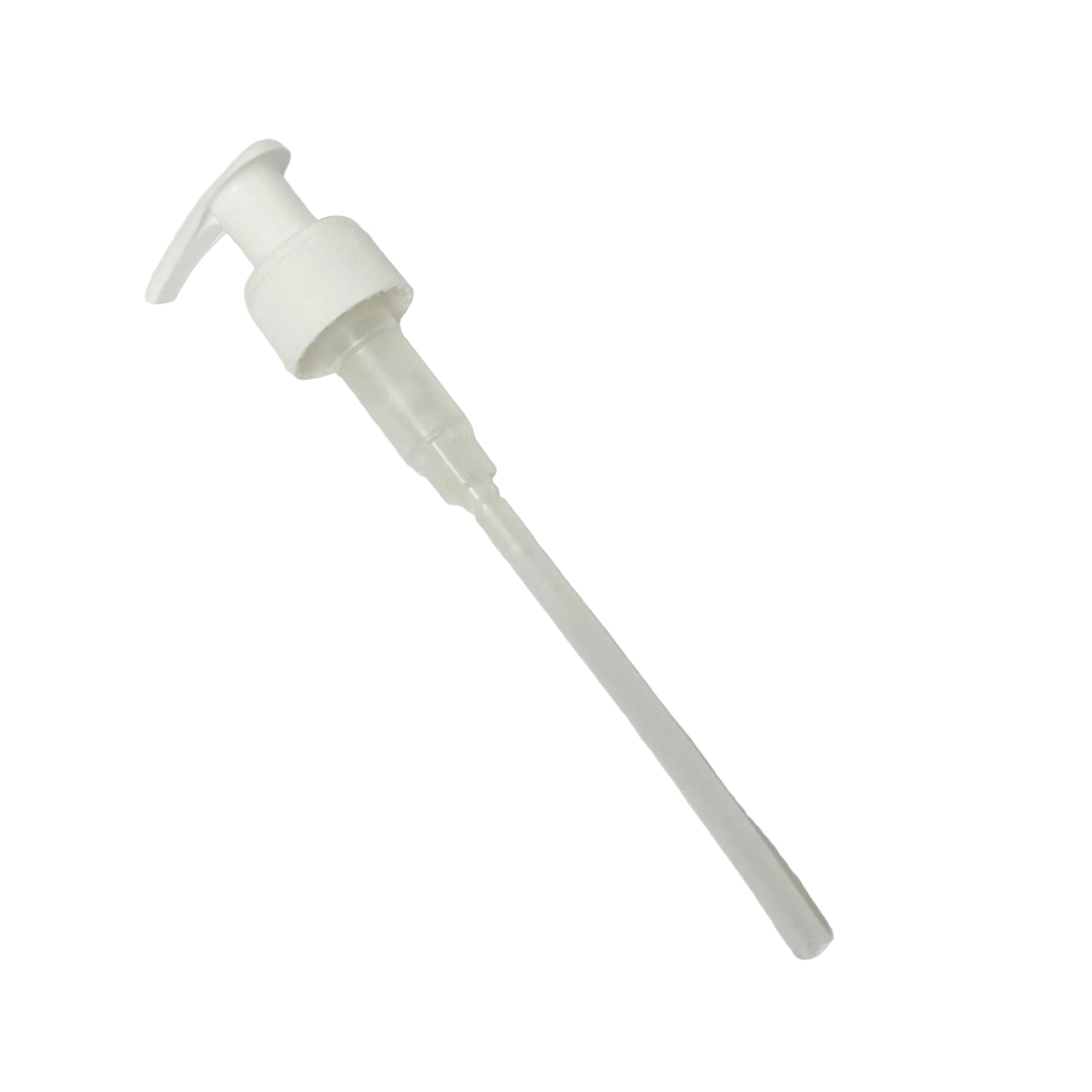 White pump dispenser on a light background