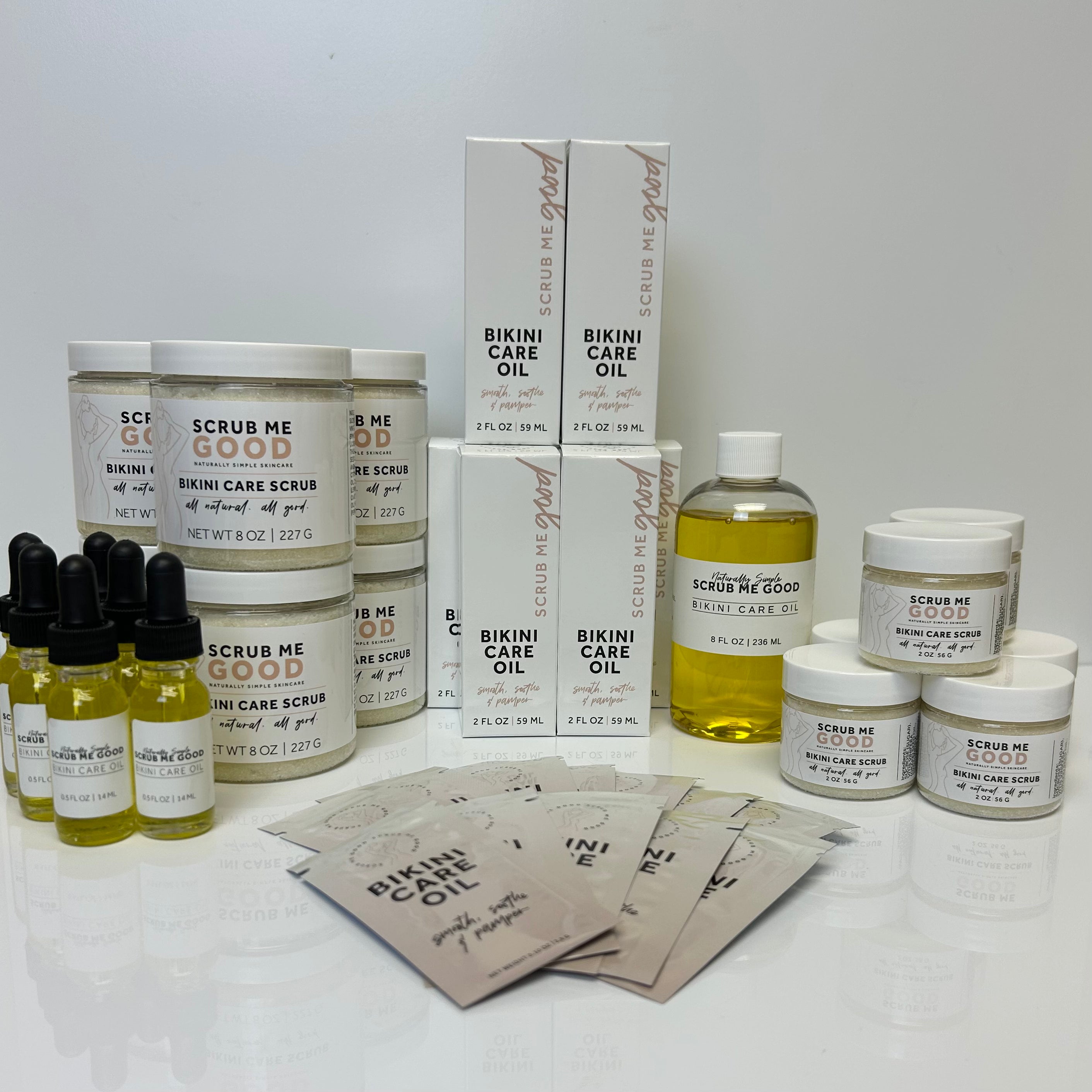 starter kit of all scrub me good bikini care products