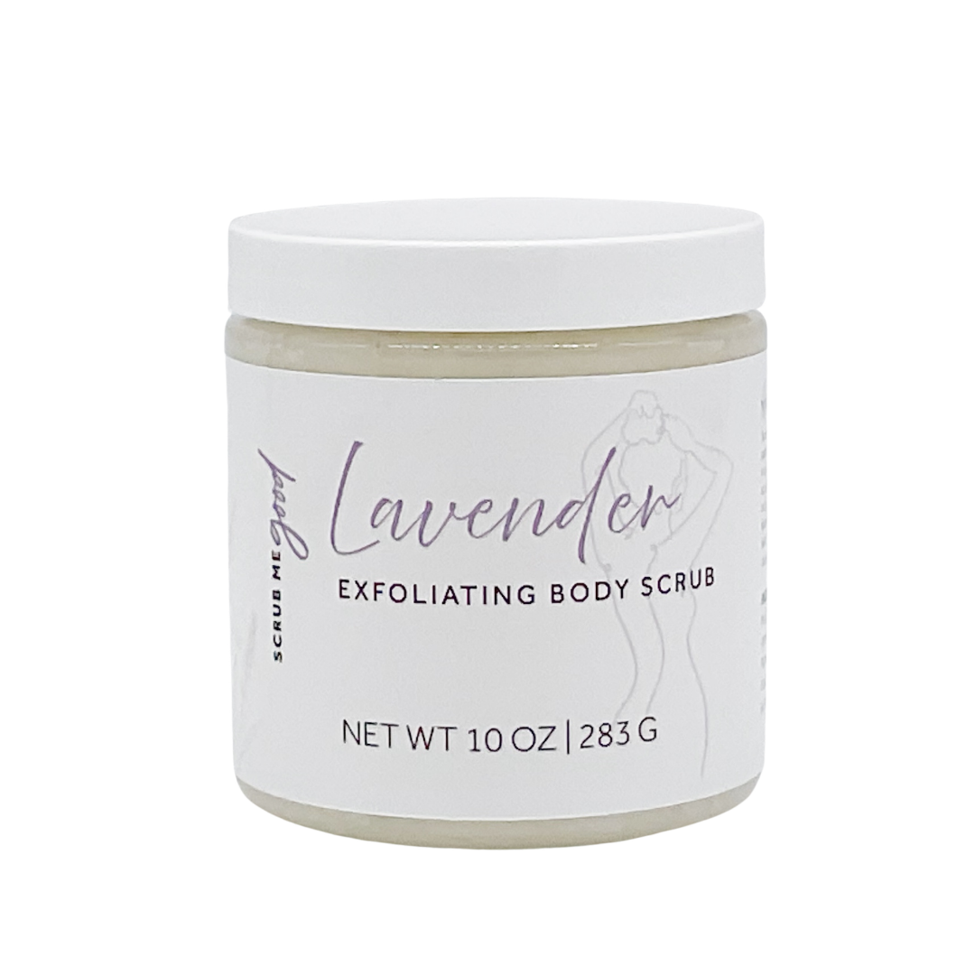 Lavend body scrub 10 oz on white backround