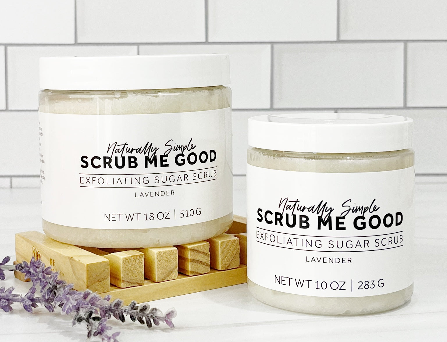 Relaxing lavender body scrub for dry skin