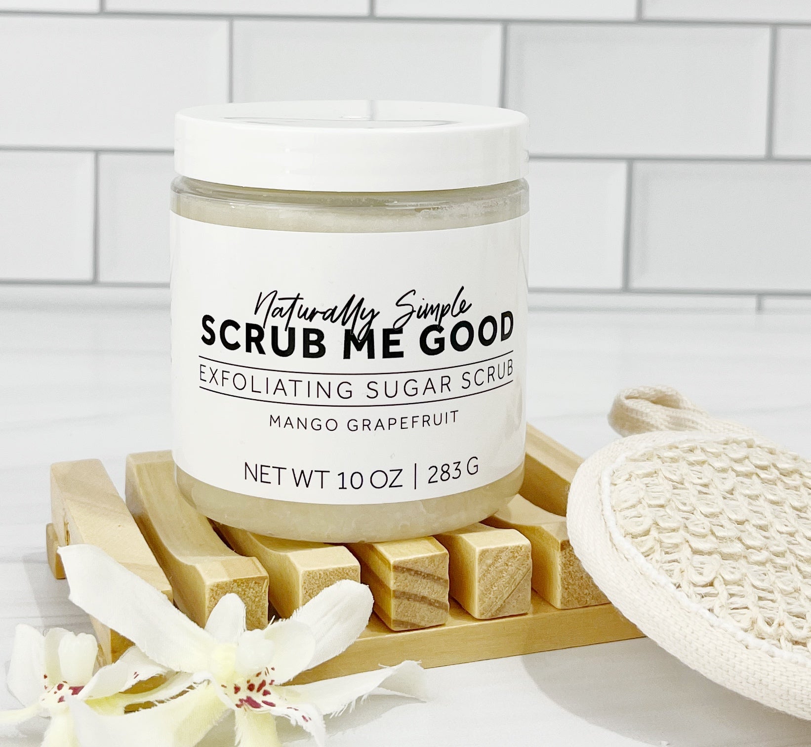 Oil-based sugar scrub for dry skin and rough patches
