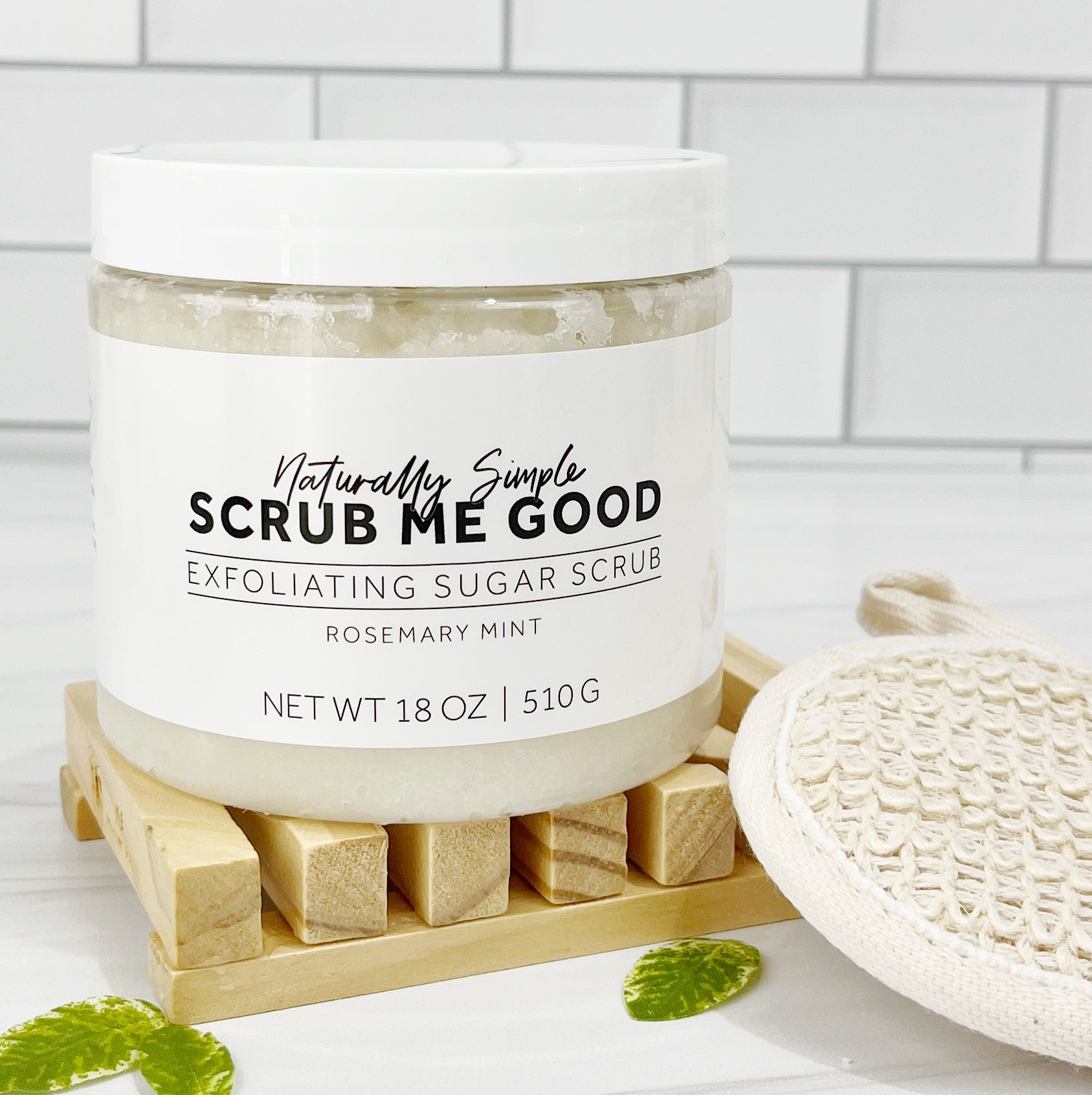 Oil-based sugar scrub for dry skin exfoliation