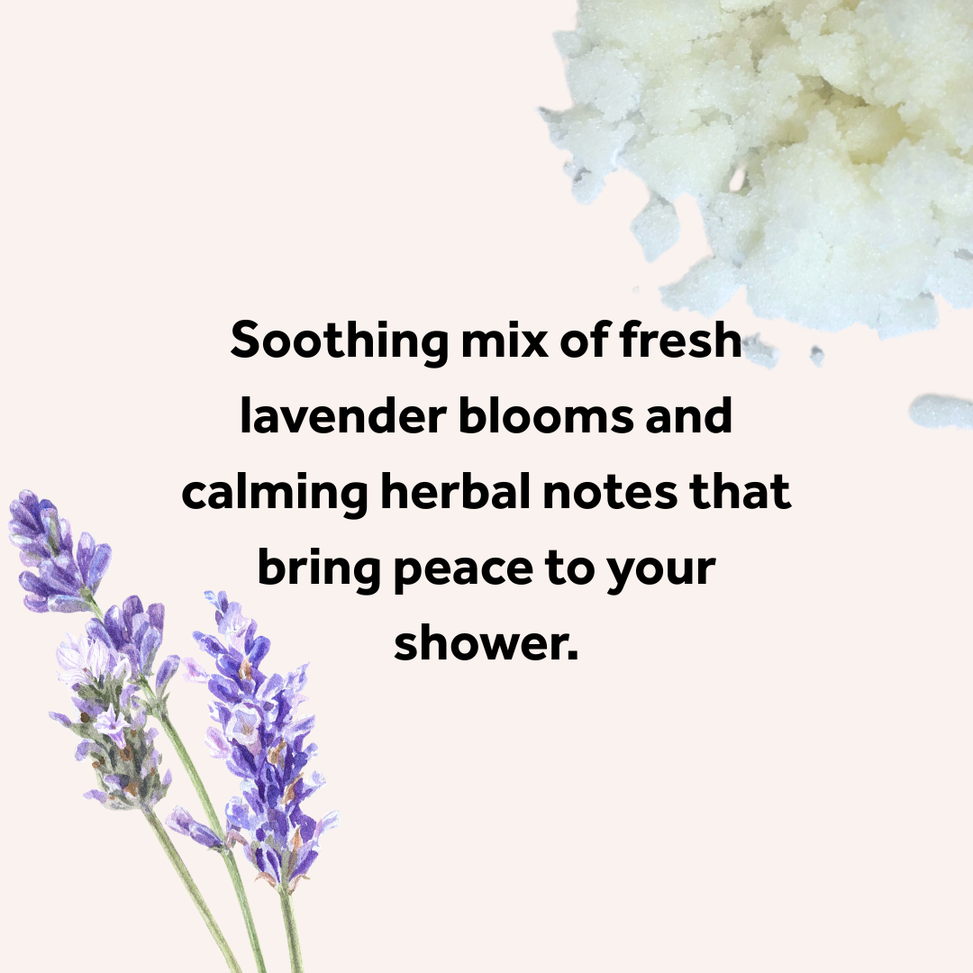 Lavender flowers with text on a light background