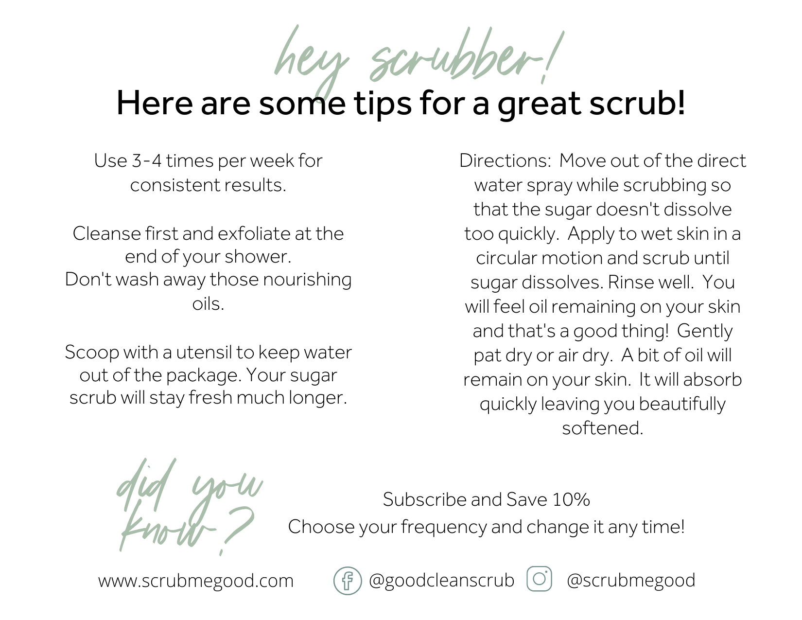 Tips for a Great Scrub Cards - Postcard Size (Pack of 6)