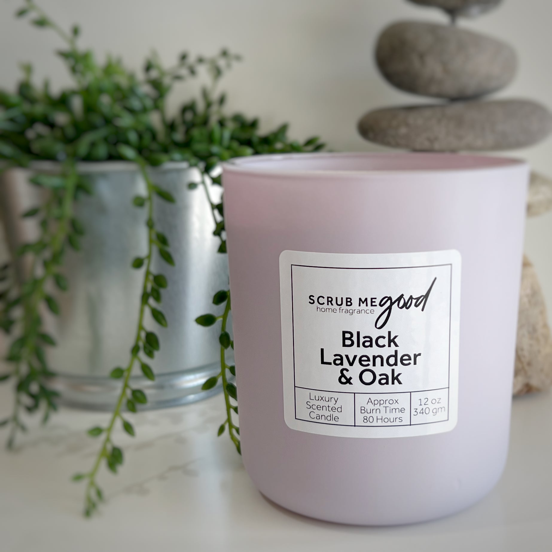 Black Lavender & Oak Scented Candle