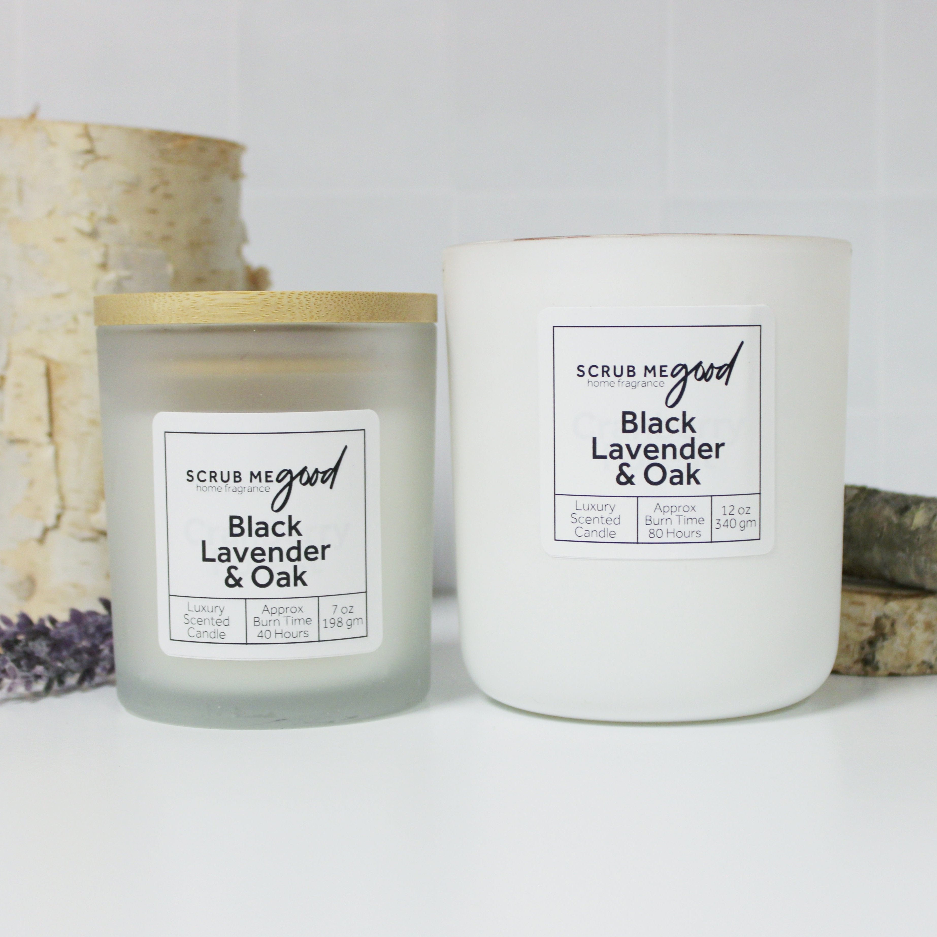 Black Lavender & Oak Scented Candle