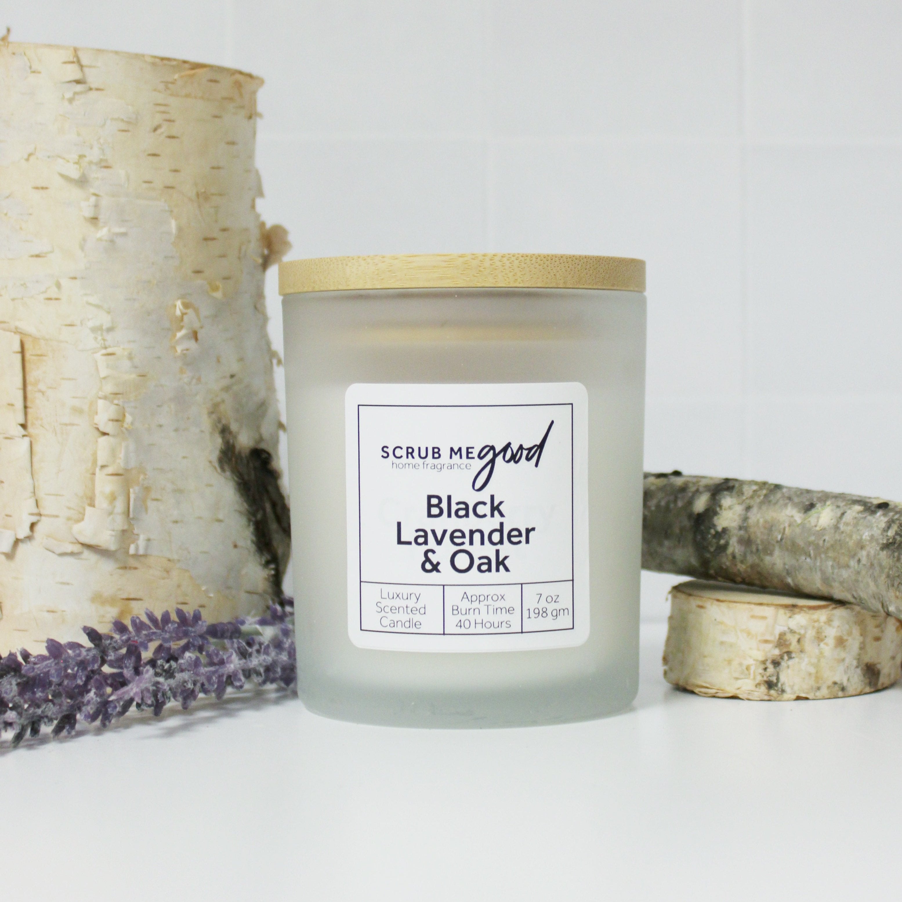 Black Lavender & Oak Scented Candle