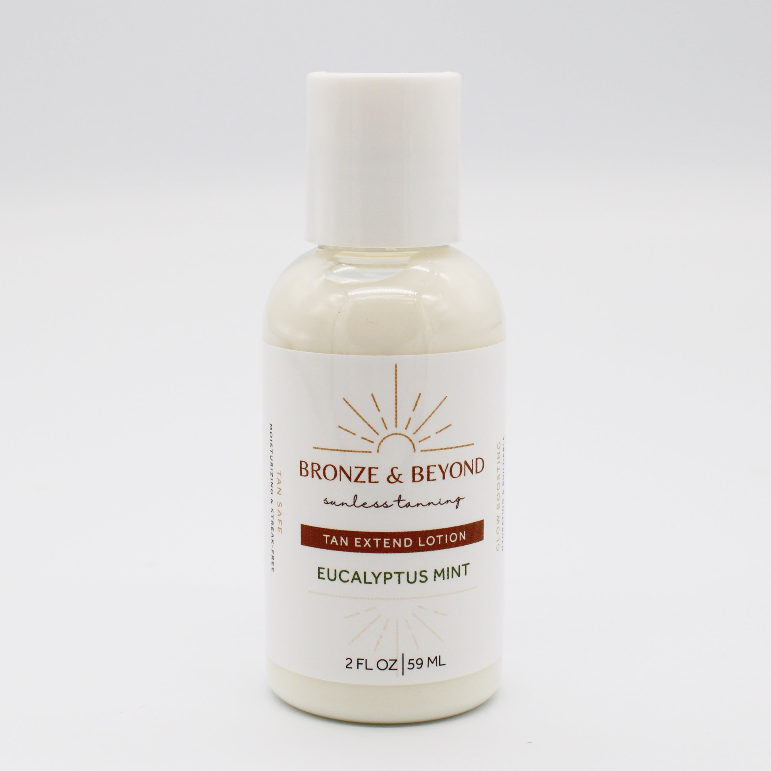 Bottle of Bronze & Beyond tan extend lotion on a white background