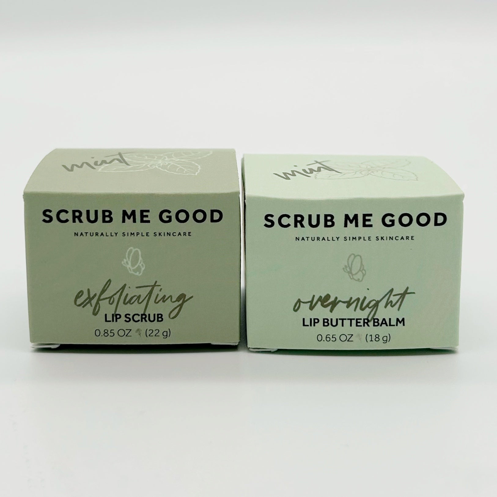 Mint Lip Care Duo – Exfoliating Lip Scrub + Overnight Lip Butter Balm