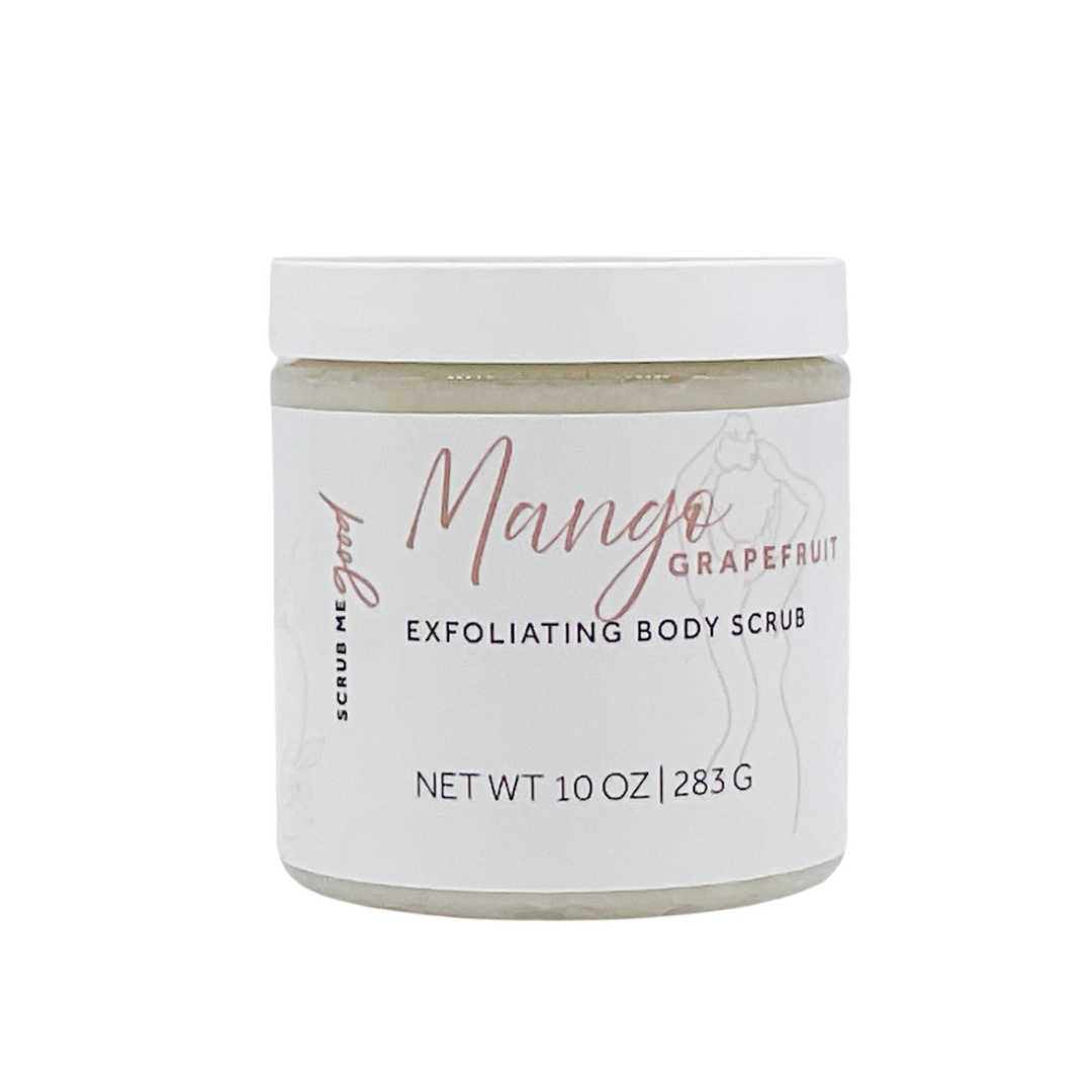 10 oz Mango Grapefruit Body Scrub on White Backround