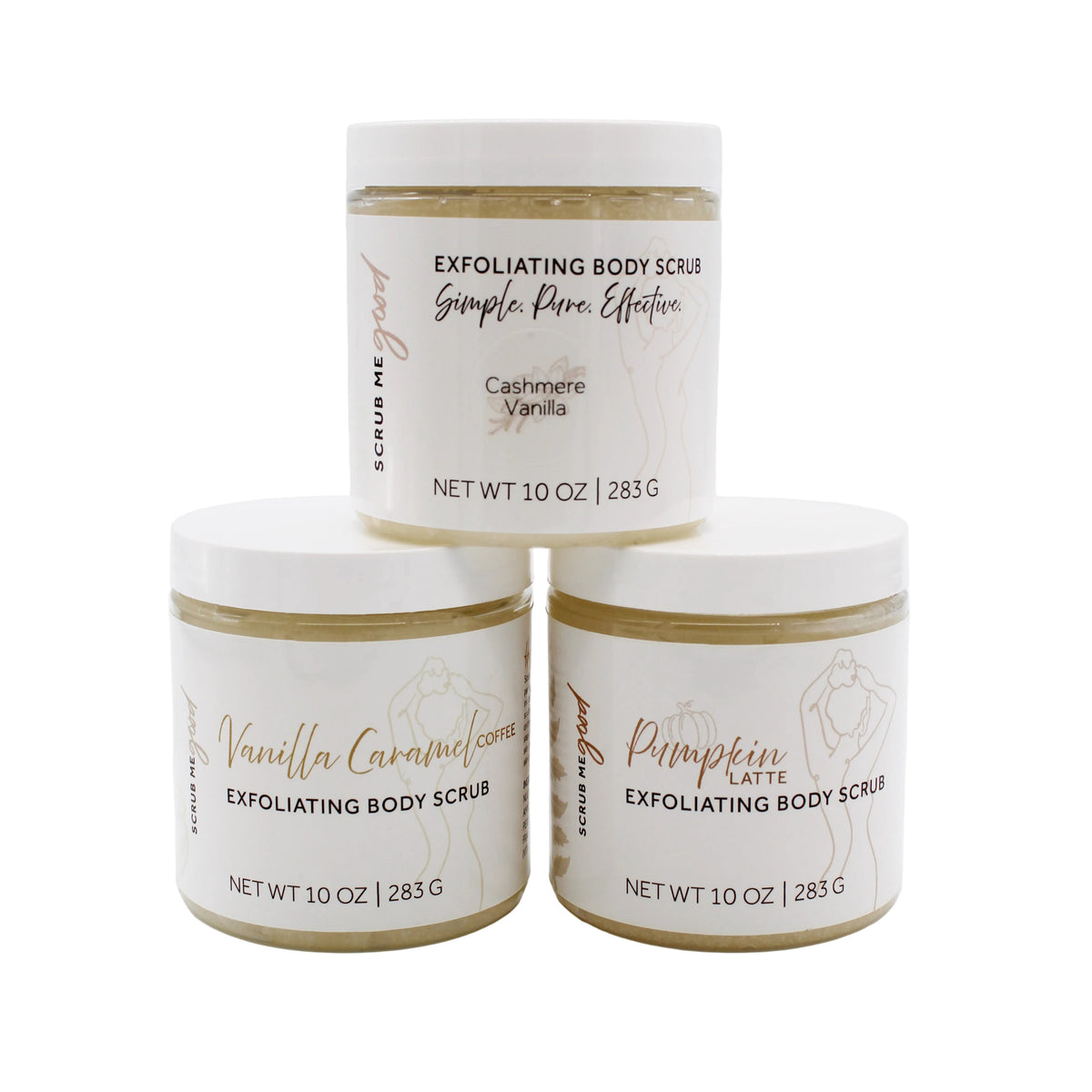 Scrub Me Good Fall Collection featuring Cashmere Vanilla, Vanilla Caramel Coffee, and Pumpkin Latte