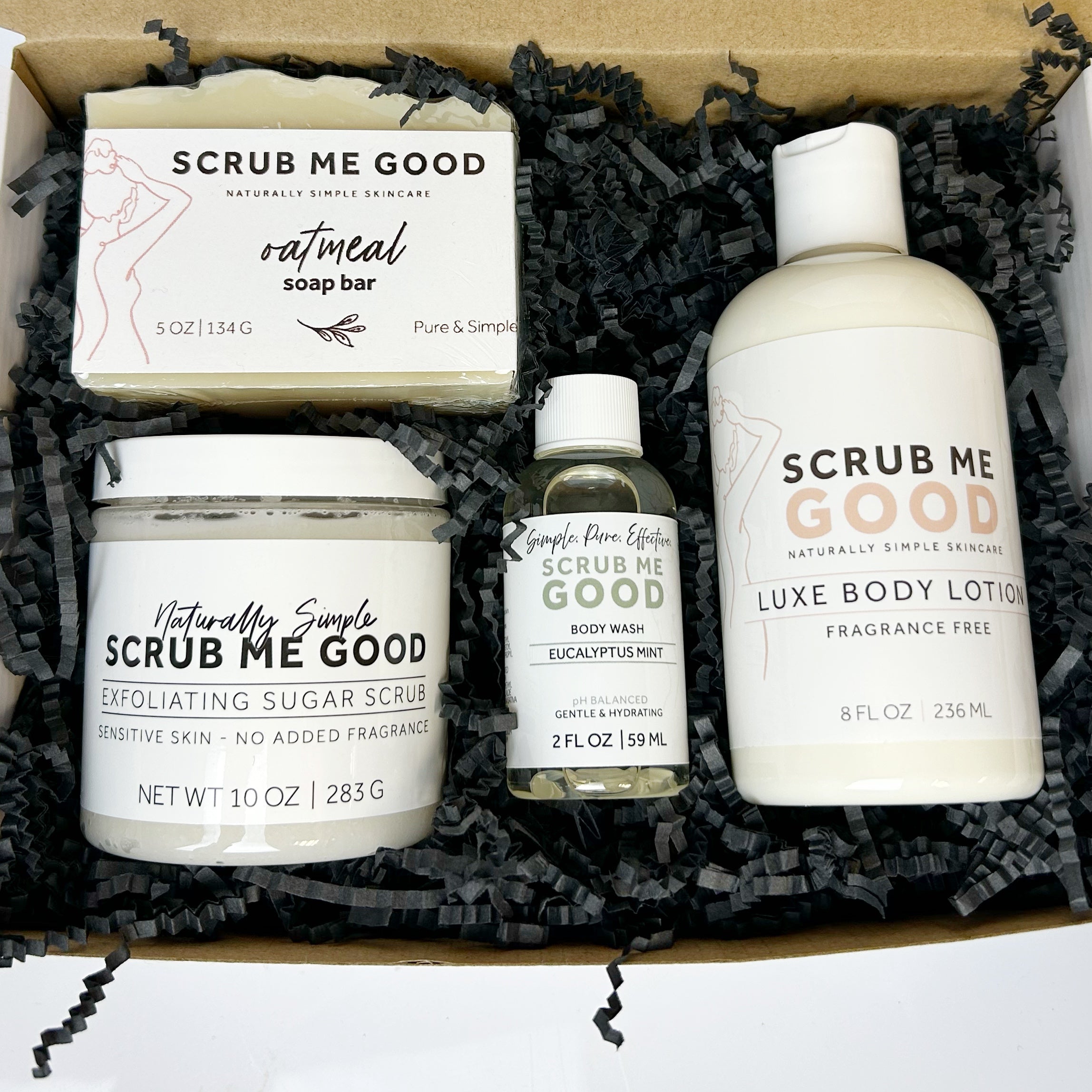 gift bundle of scrub me good products