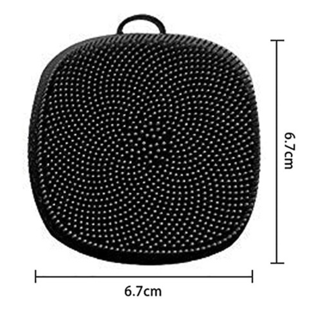 Silicone face cleansing brush dimensions showing compact size for easy grip and control
