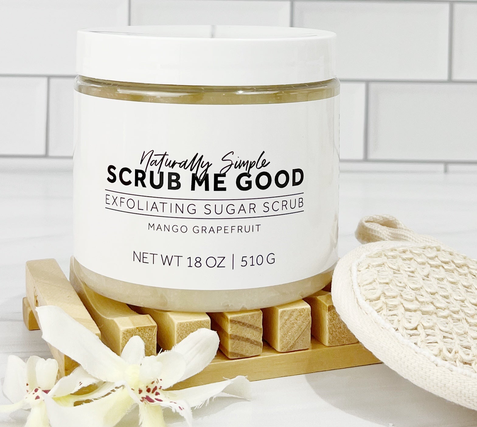 Tropical exfoliating scrub for soft, glowing skin